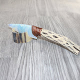 Cholla Cactus Wood Handle Opalite Blade Ornamental Knife #8163     Mountain Man Knife