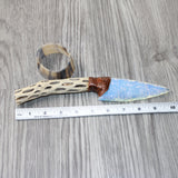Cholla Cactus Wood Handle Opalite Blade Ornamental Knife #8163     Mountain Man Knife