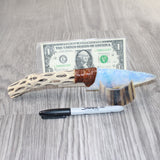 Cholla Cactus Wood Handle Opalite Blade Ornamental Knife #8163     Mountain Man Knife