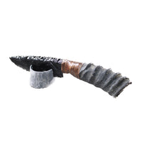 Springbok Horn Handle Obsidian Blade Ornamental Knife #6654  Mountain Man Knife