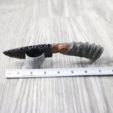 Springbok Horn Handle Obsidian Blade Ornamental Knife #6654  Mountain Man Knife