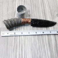 Springbok Horn Handle Obsidian Blade Ornamental Knife #6654  Mountain Man Knife