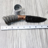 Springbok Horn Handle Obsidian Blade Ornamental Knife #6654  Mountain Man Knife