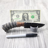 Springbok Horn Handle Obsidian Blade Ornamental Knife #6654  Mountain Man Knife