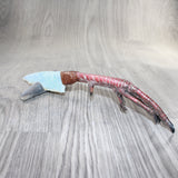 Turkey Foot Handle Opalite Blade Ornamental Knife #9163     Mountain Man Knife