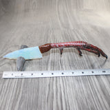 Turkey Foot Handle Opalite Blade Ornamental Knife #9163     Mountain Man Knife