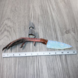 Turkey Foot Handle Opalite Blade Ornamental Knife #9163     Mountain Man Knife