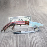 Turkey Foot Handle Opalite Blade Ornamental Knife #9163     Mountain Man Knife