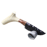 Deer Antler Handle Obsidian Blade Ornamental Knife #2754  Mountain Man Knife