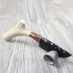 Deer Antler Handle Obsidian Blade Ornamental Knife #2754  Mountain Man Knife