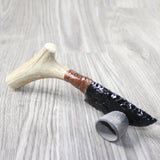 Deer Antler Handle Obsidian Blade Ornamental Knife #2754  Mountain Man Knife