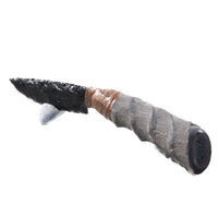 Impala Horn Handle Obsidian Blade Ornamental Knife #2754  Mountain Man Knife
