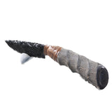 Impala Horn Handle Obsidian Blade Ornamental Knife #2754  Mountain Man Knife
