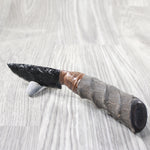 Impala Horn Handle Obsidian Blade Ornamental Knife #2754  Mountain Man Knife
