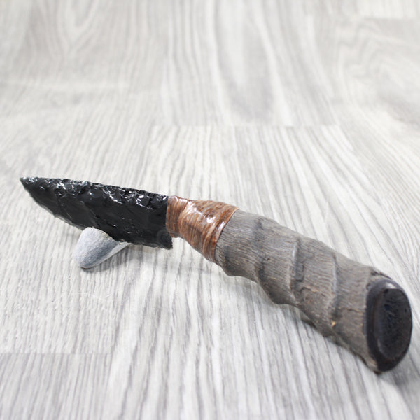 Impala Horn Handle Obsidian Blade Ornamental Knife #2754  Mountain Man Knife