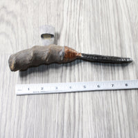 Impala Horn Handle Obsidian Blade Ornamental Knife #2754  Mountain Man Knife