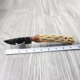 Cholla Cactus Wood Handle Obsidian Blade Ornamental Knife #8854  Mountain Man Knife