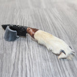 Coyote Foot Handle Obsidian Blade Ornamental Knife #9263  Mountain Man Knife