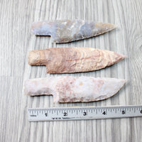 3 Stone Ornamental Knife Blades  #2854   Mountain Man Knife