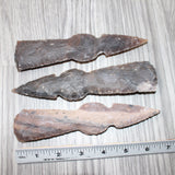 3 Stone Ornamental Tomahawk Heads #7363    Agate Jasper Ax Axe Hatchet