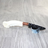 Deer Jaw Handle Obsidian Blade Ornamental Knife #0363  Mountain Man Knife