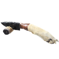 Coyote Foot Handle Obsidian Blade Ornamental Knife #7954  Mountain Man Knife
