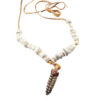 Very Large Rattlesnake Rattle Plus Antler Beads  Necklace  #4954    Mountain Man Necklace