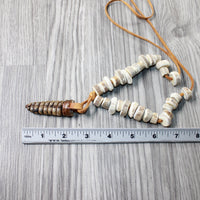 Very Large Rattlesnake Rattle Plus Antler Beads  Necklace  #4954    Mountain Man Necklace