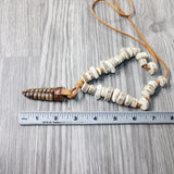 Very Large Rattlesnake Rattle Plus Antler Beads  Necklace  #4954    Mountain Man Necklace
