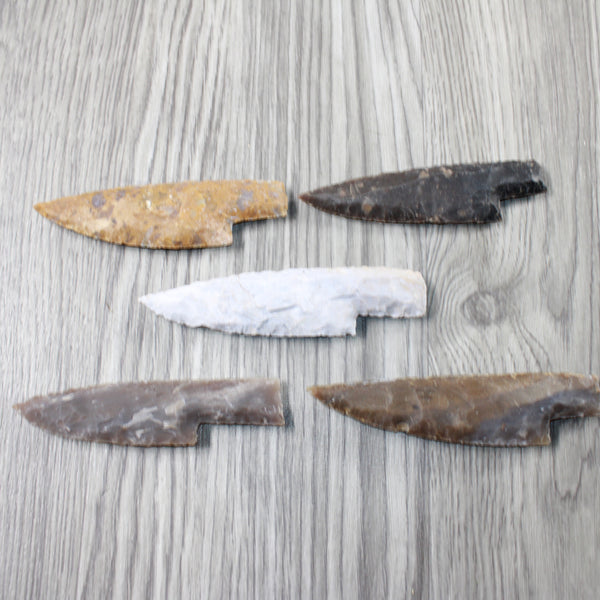 5 Stone Ornamental Knife Blades  #3954     Mountain Man Knife