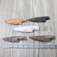 5 Stone Ornamental Knife Blades  #3954     Mountain Man Knife