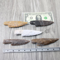 5 Stone Ornamental Knife Blades  #3954     Mountain Man Knife