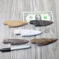 5 Stone Ornamental Knife Blades  #3954     Mountain Man Knife