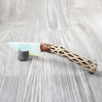 Cholla Cactus Wood Handle Opalite Blade Ornamental Knife #0954    Mountain Man Knife
