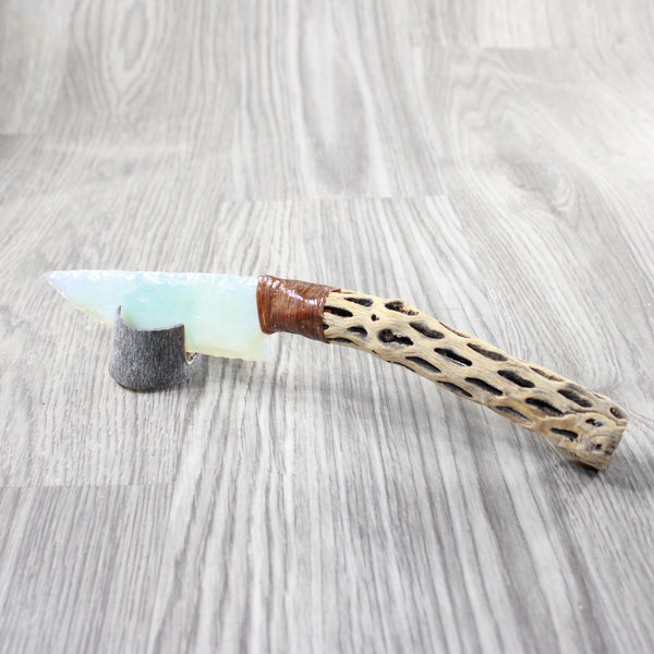 Cholla Cactus Wood Handle Opalite Blade Ornamental Knife #0954    Mountain Man Knife