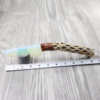 Cholla Cactus Wood Handle Opalite Blade Ornamental Knife #0954    Mountain Man Knife
