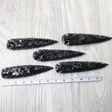 5 Obsidian Ornamental Spearheads  #7954     Arrowhead