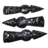 3 Obsidian Ornamental Tomahawk Heads  #3463    Axe Hatchet Ax