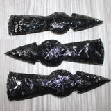 3 Obsidian Ornamental Tomahawk Heads  #3463    Axe Hatchet Ax