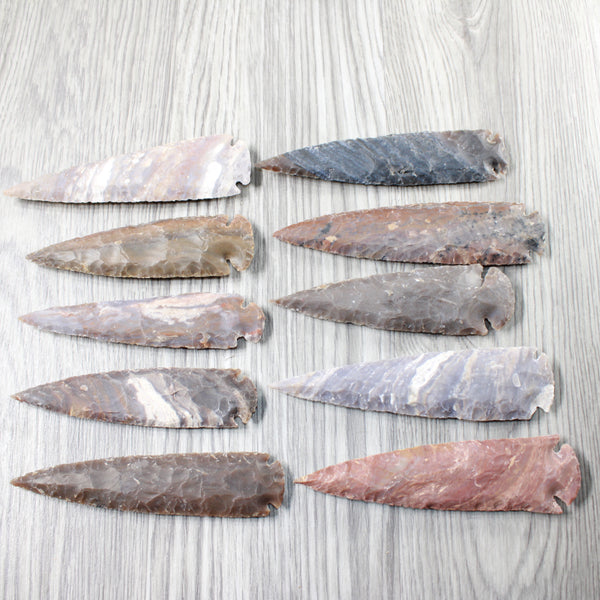 10 Stone Ornamental Spearheads  #6954     Arrowhead