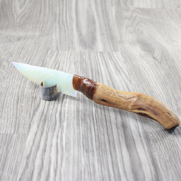 Ghost Wood Handle Opalite Blade Ornamental Knife #8054    Mountain Man Knife