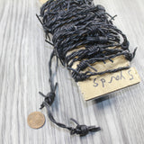 5 Yards of Leather Barbed Wire  Antique Black  Color  # 565n