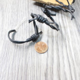 10 Yards of Leather Barbed Wire Black Color  # 1068