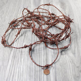 25 Yards of Leather Barbed Wire   Antique Brown Color  #2560