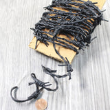 10 Yards of Leather Barbed Wire Black Color  # 1068