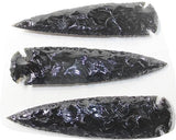 3 Obsidian Ornamental Spearheads  #0438     Arrowhead