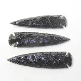 3 Obsidian Ornamental Spearheads  #0438     Arrowhead