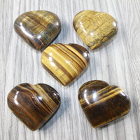 5 Tiger Eye Hearts Combined Weight of  492 Grams #0543 Gemstone Hearts