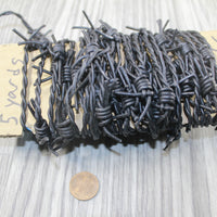 5 Yards of Leather Barbed Wire Antique Black Color  #5742
