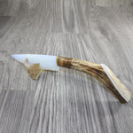 Moose Antler Handle Opalite Blade Ornamental Knife #1143 Mountain Man Knife